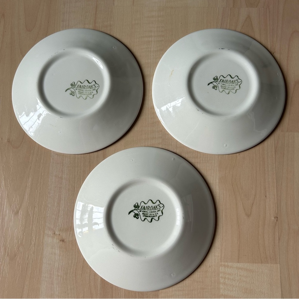 Fair Oaks by Royal China 6” Saucers - set of 3 - Picture 3 of 5